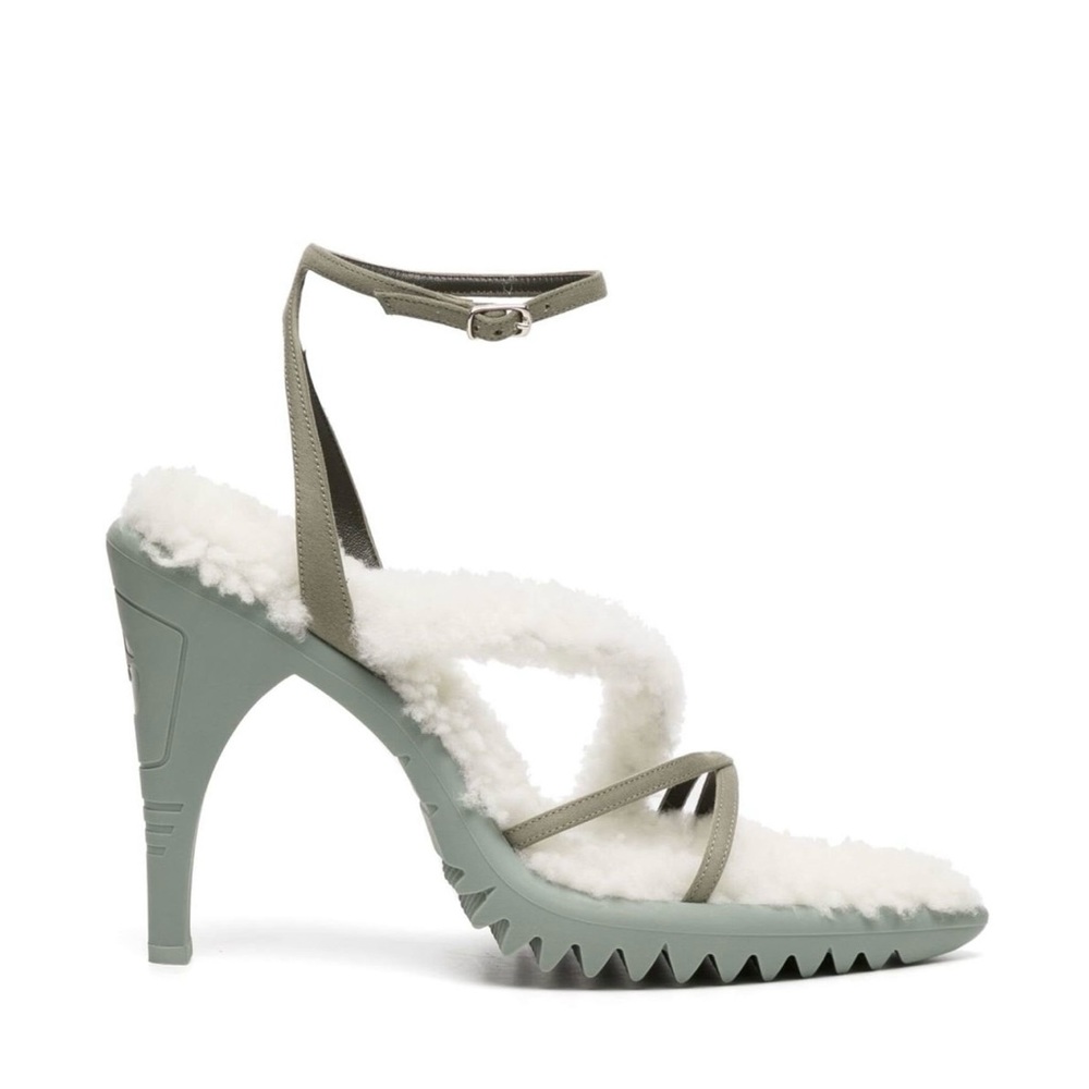 OFF-WHITE SHEARLING SANDALS
